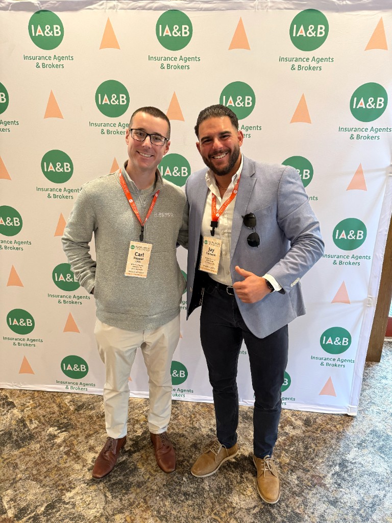 Carl Ruppel and Jay at an Insurance Agents & Brokers event